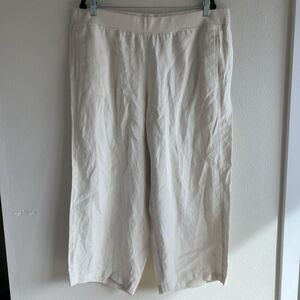 J. Jill Love Linen Off White Wide Leg Pants Women’s XL 100% linen Pull On